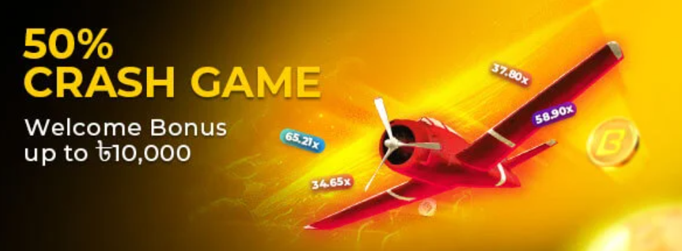 Crash Games 50% First Deposit Bonus