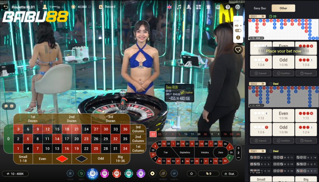 Roulette live casino at BABU88